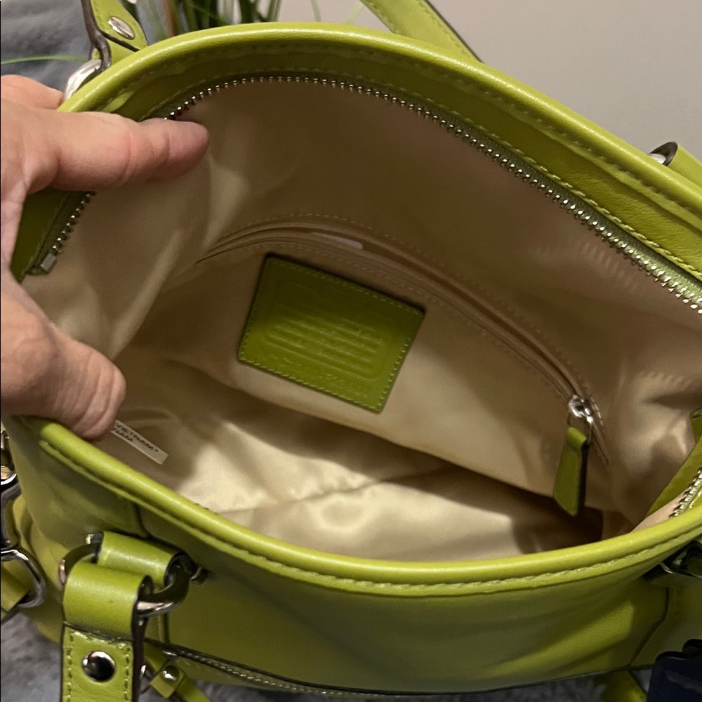 Coach Lime Green Leather Daisy Spectator Satchel Bag - Picture 10 of 12